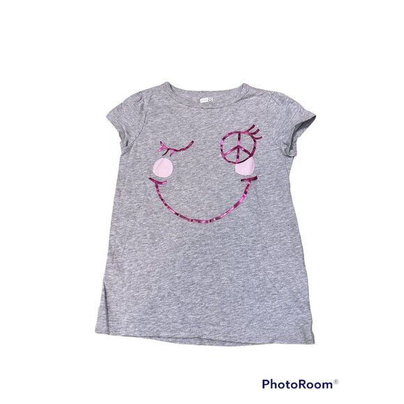 Crazy 8 Girls Peace Smiley Graphic Shirt - Picture 1 of 2